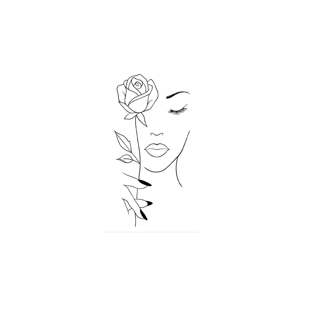 Minimalist Leaf Vine Tattoo Sticker Waterproof Long Lasting Fine Line Temporary Tattoo for Women Finger Hand Qme