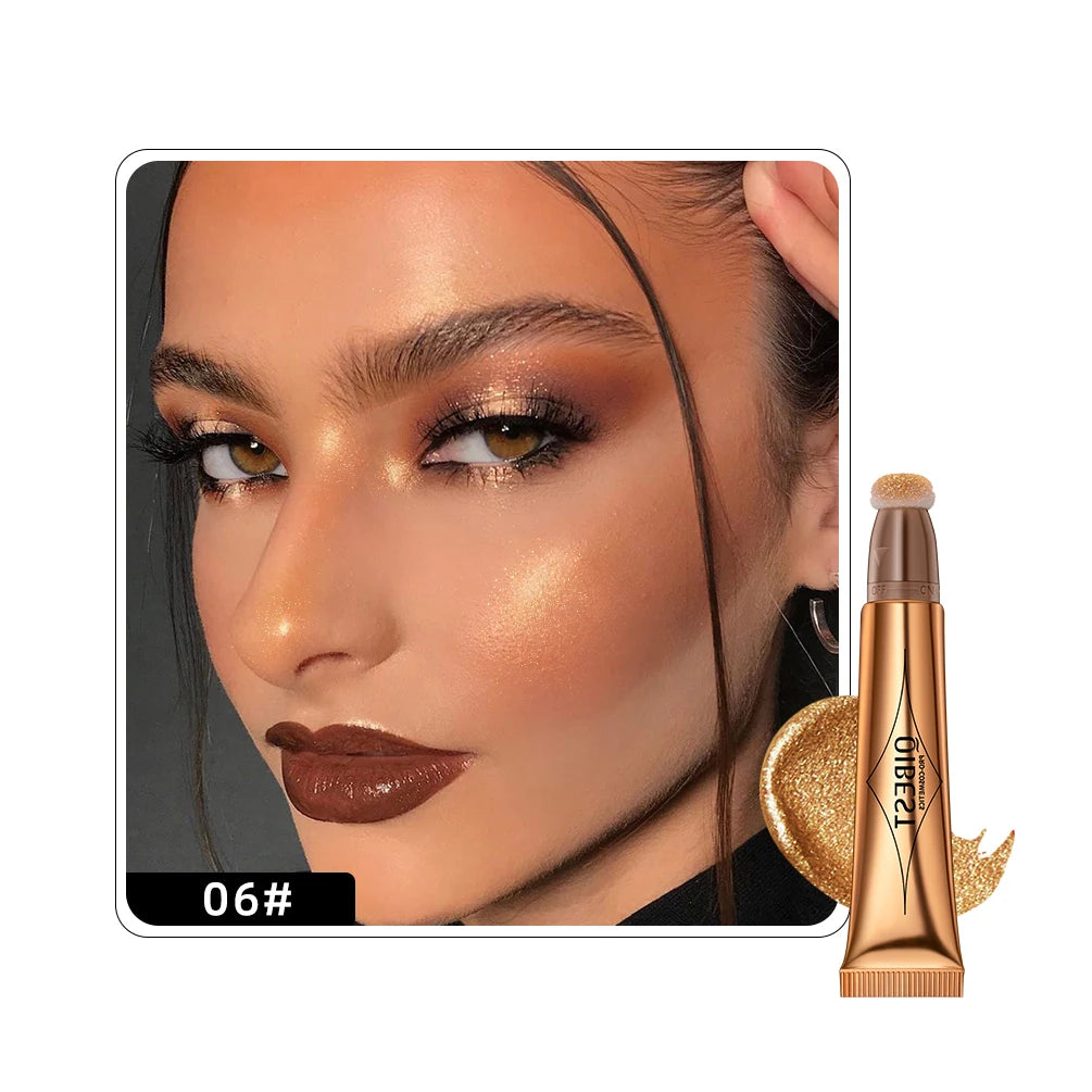 QIBEST Liquid Contour With Cushion Applicator Highlight Shimmer Natural Soft Moisturizing Cream Liquid Blush For Cheek Cosmetics Qme Liquid Highlight 06 China Mainland