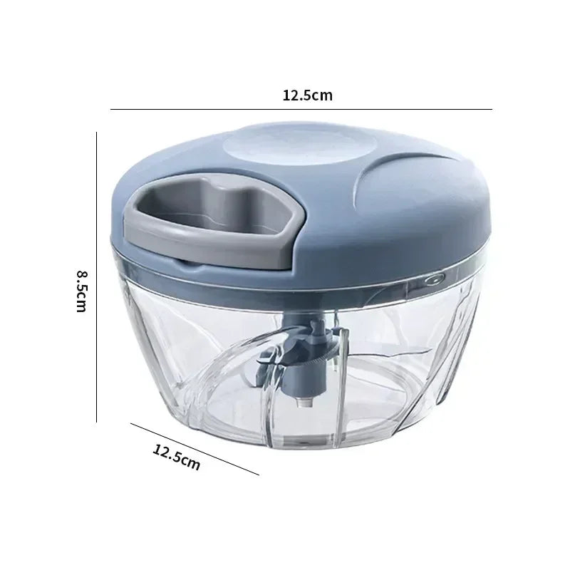 500/900ML Rope Grinder Vegetable Cutter Kitchen Garlic Puller Minced Garlic Chili Fruit Puree Garlic Mixer Rotary Food Processor Qme