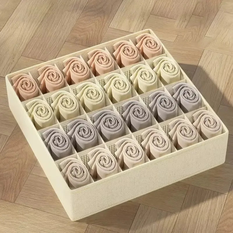 1-2Pcs Non-woven Fabric Underwear Storage Box Socks Clothes Storage Organizer Drawer Type Three-piece Set for Home Organization Qme