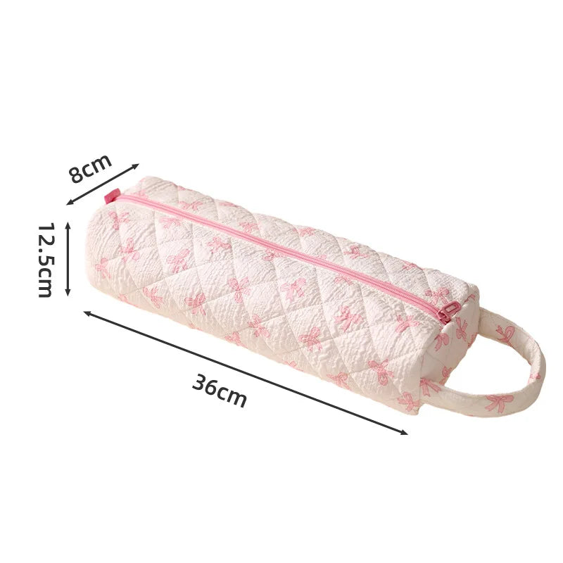 A Storage Bag Large Capacity Polyester Material Portable Wear-resistant Portable Drum Hair Dryer Bag Floral Storage Bag Qme bow