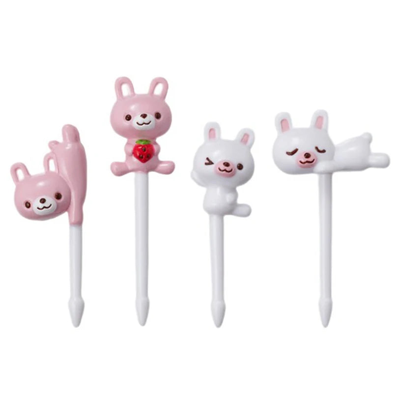 6 Cute Eyes Fruit Fork Plastic Pick Kids Bento Lunch Snack Cake Qme one size