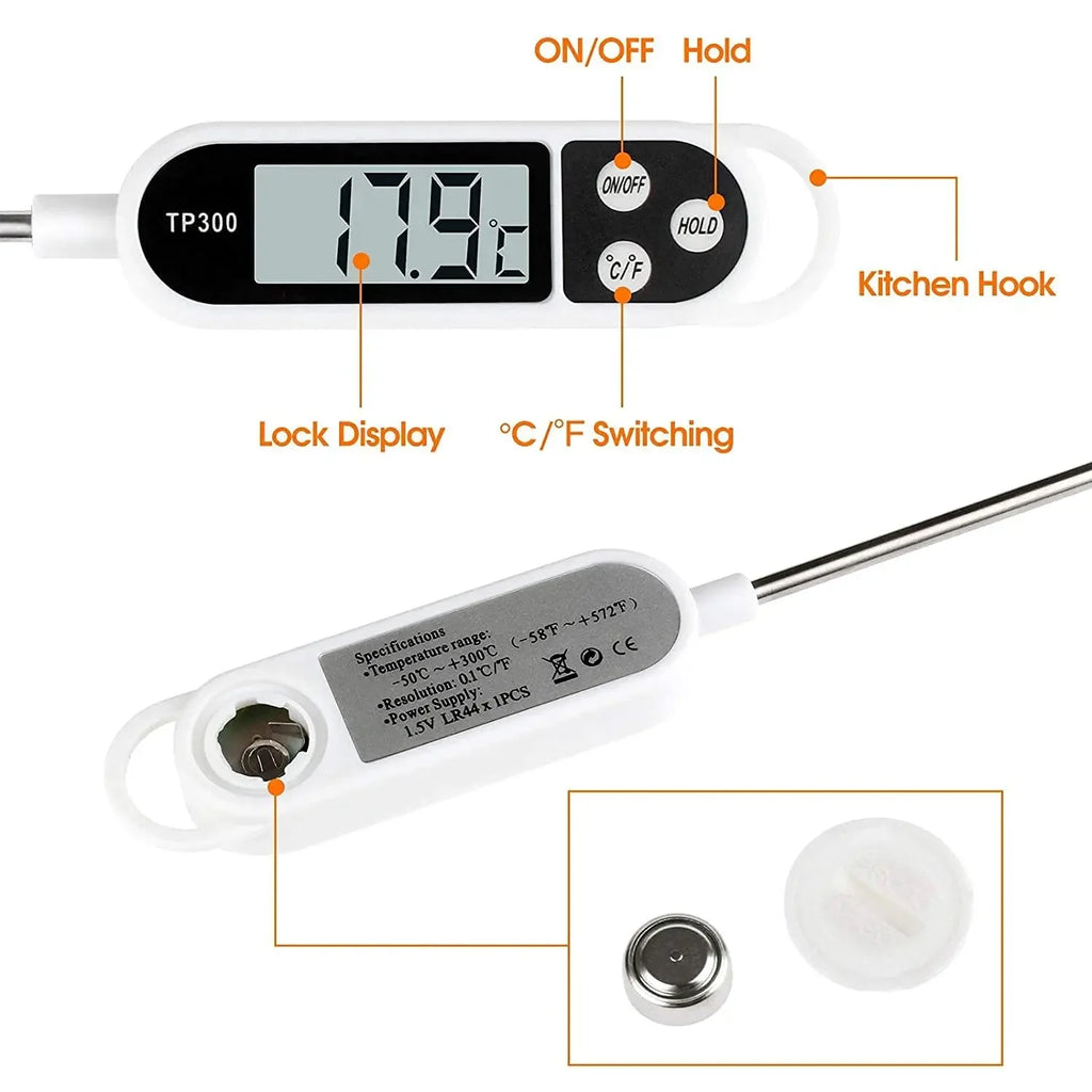 Stainless Steel Probe Type Household Food Thermometer Pen Type Milk Temperature Cooking Food Thermometer Qme