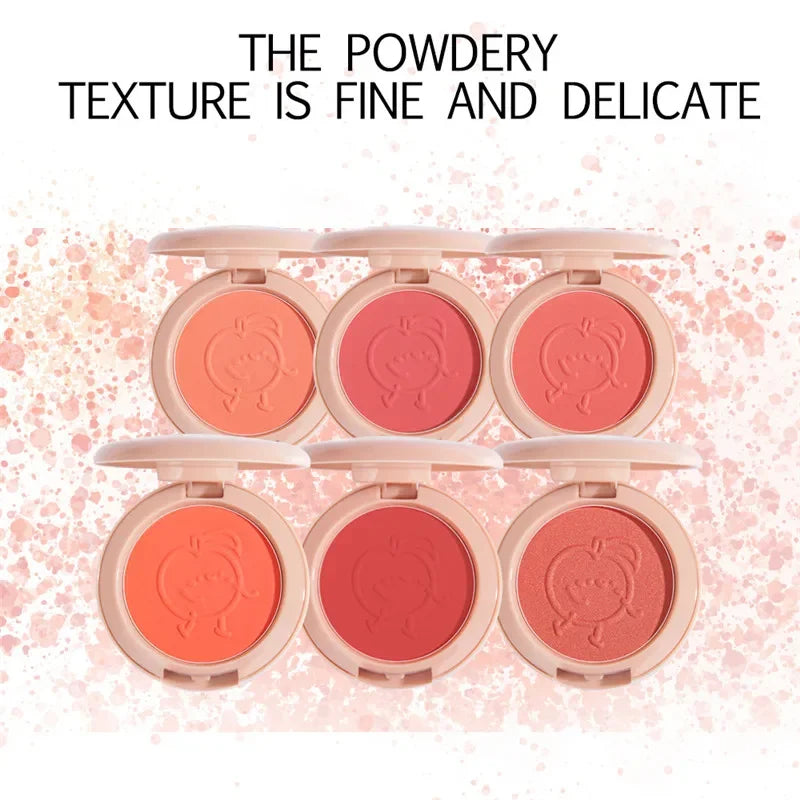 New 6 Colors Blush Makeup Palette Mineral Powder Red Rouge Lasting Natural Cream Cheek Tint Orange Peach Pink Blush Cosmetic Qme