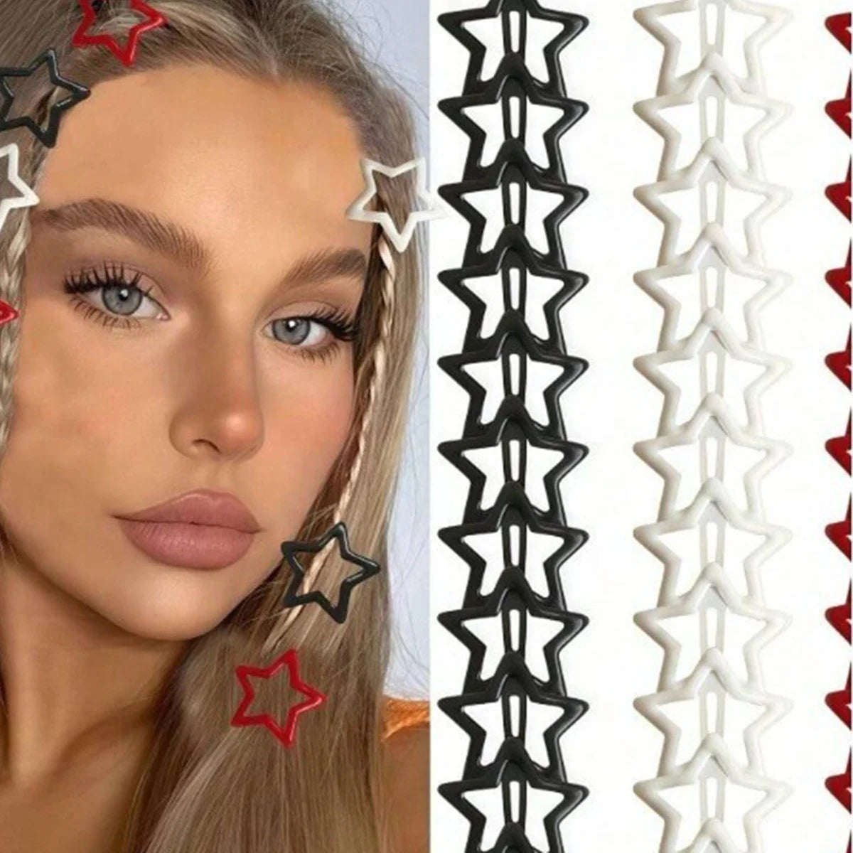 10/30/50pcs Colorful Star BB Hair Clips Girls Y2K Cute Star Barrettes Women Simple Metal Snap Clip Headdress Hair Jewelry Access Qme