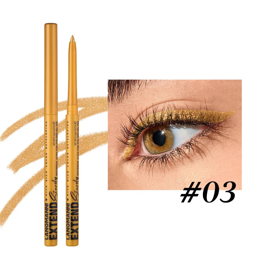 Matte Glitter Gel Eyeliner Pencil Smooth Waterproof Blue Brown Eyeliner Fast Dry Matte Concealer Pen Long Lasting Eyes Makeup Qme 03