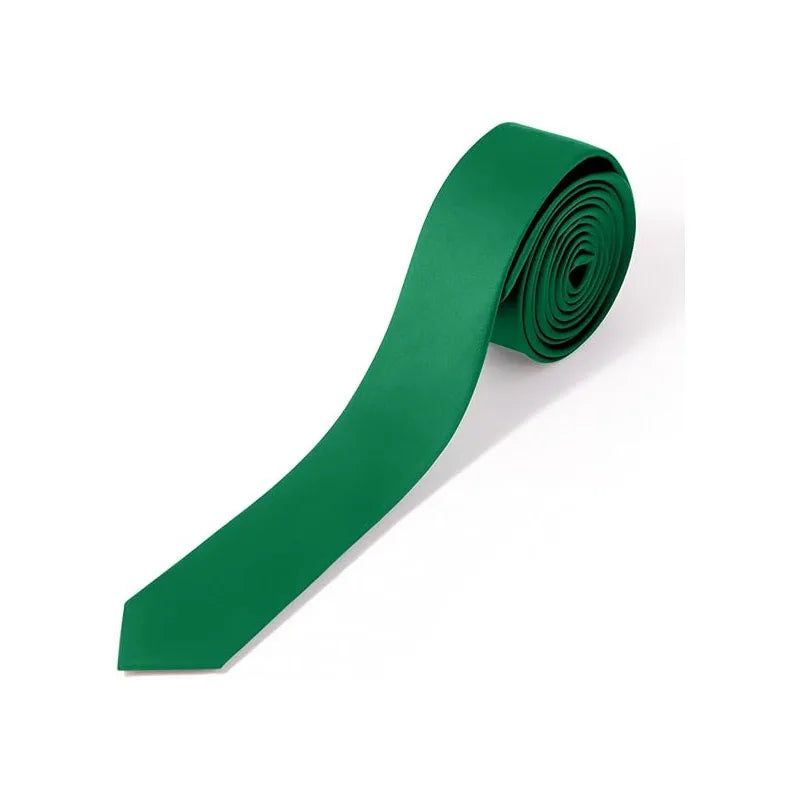 Skinny Ties Black Men Women Solid Pure Plain Formal Slim Long Wedding Qme COLOR9