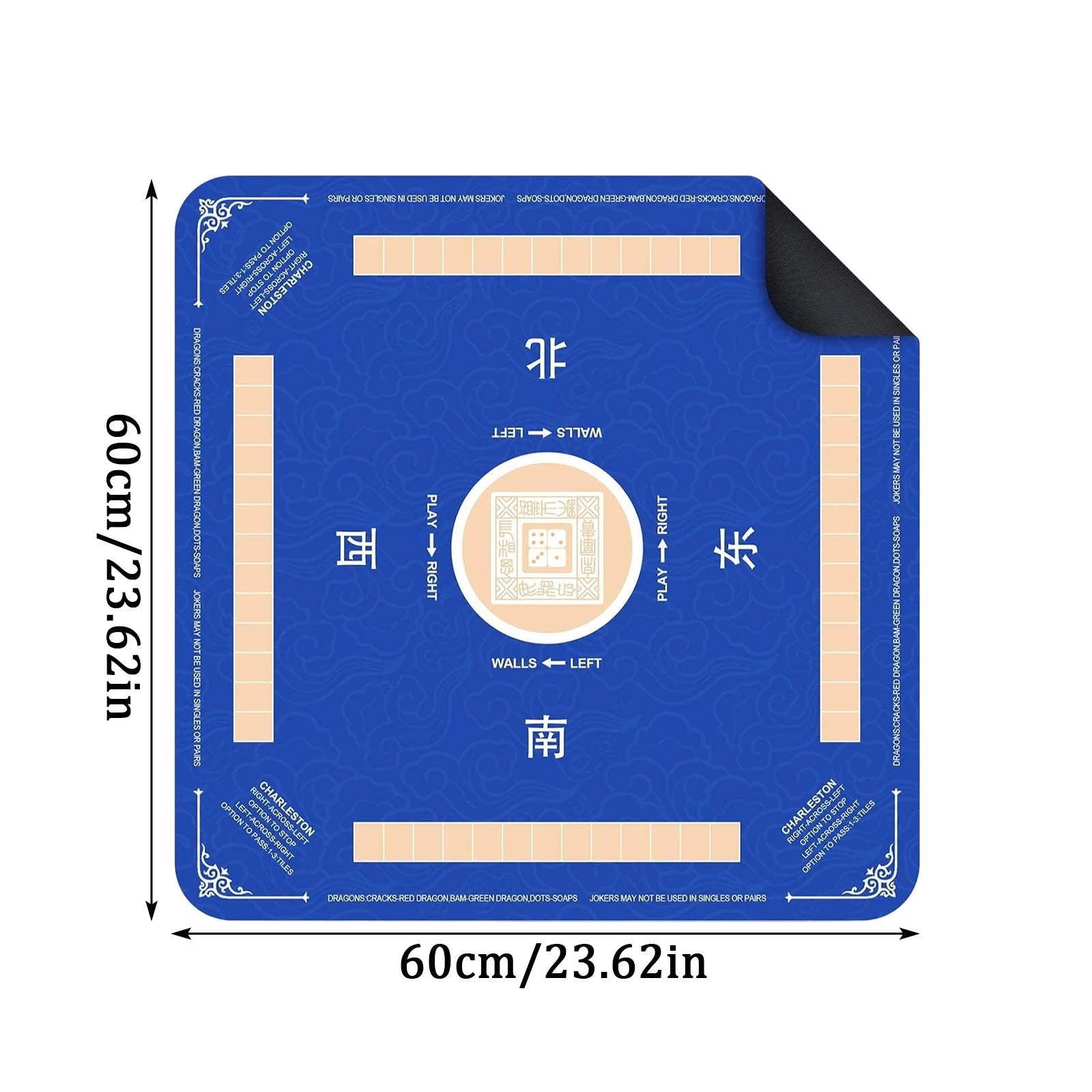 Square Noise Reduction Anti-Slip Wear-Resistant Poker Mahjong Mat Multipropose Home Office Decorative Tablecloth Qme