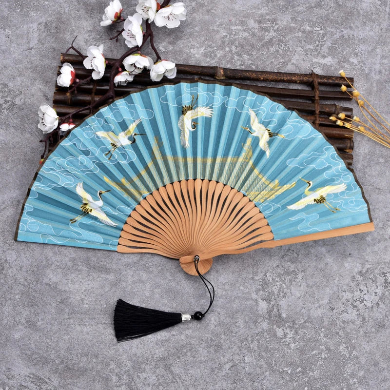 Chinese Style Ladies Portable Small Fan Gift Folding Fan Dance Hanfu Folding Fan Qme style 2