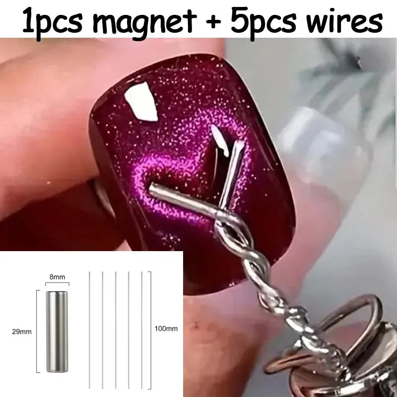 Y-shaped Cat Eye Magnet Wire Nail Art Magnetic Stripe Creating 3D Heart Cat Eye Nail Art Tools Accessories Multifunction Magnet Qme 1 Set D