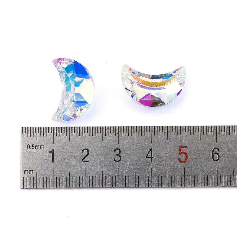 20mm 8pcs/pack Austria Moon 6722 Pendant Charms Crystal Glass Beads Rhinestone Gems for Earring Making DIY Jewelry Accessories Qme