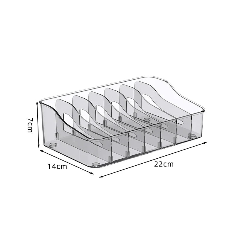 Large Capacity Spice Rack Transparent Divided Cosmetic Food Storage Qme White