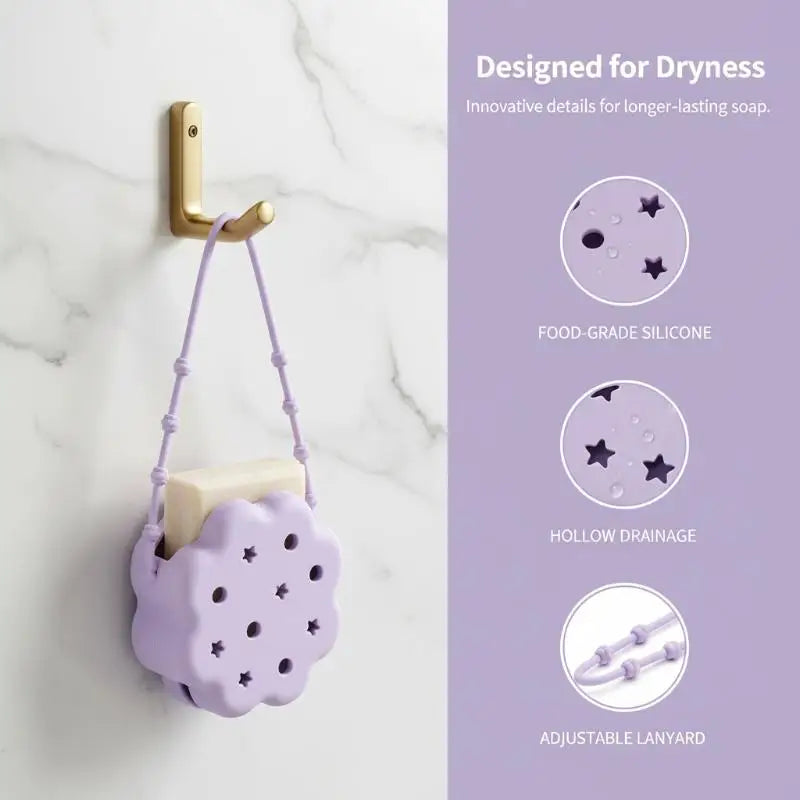 Silicone Soap Bag Hanging Aroma Beads Storage Box Hollow Water Draining Fragrance Holder For Bathroom Closet Car Home Use Qme