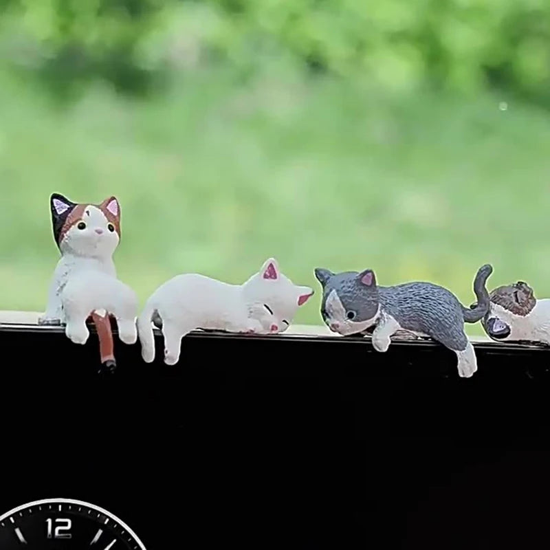 Car Decoration Creative Sleeping Cat Doll Auto Ornaments Toys Micro Qme