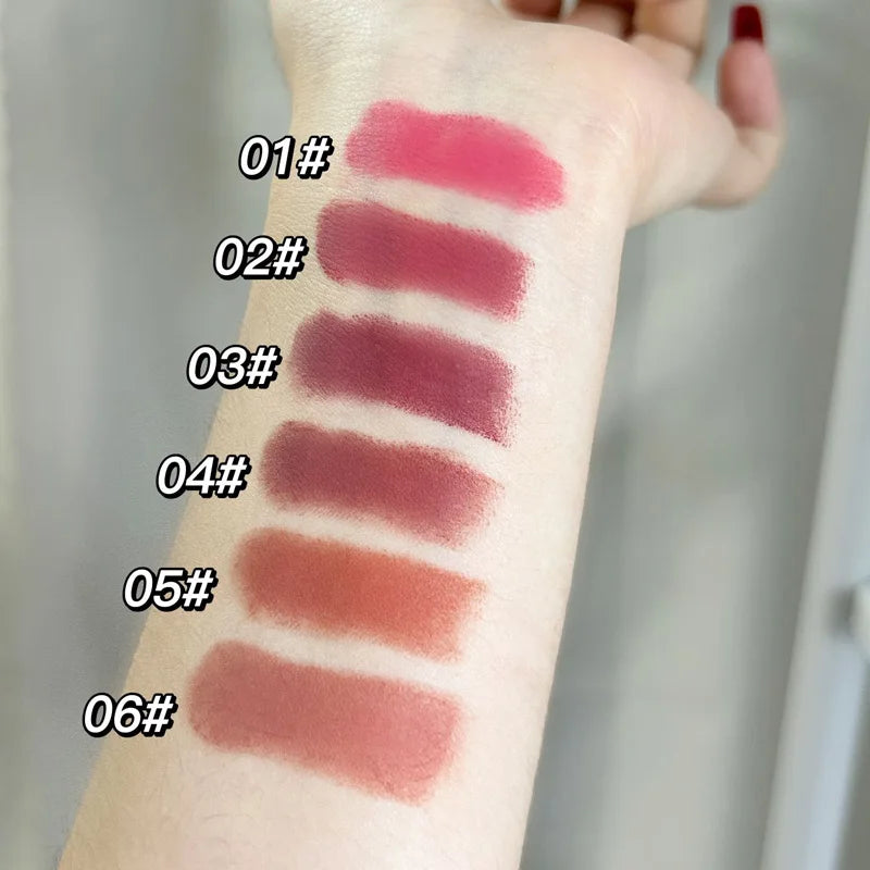 6-color Matte Velvet Lipstick Silky Texture Without Drying Easy To Apply Long-lasting Non-stick Velvet Mist Lipstick Qme