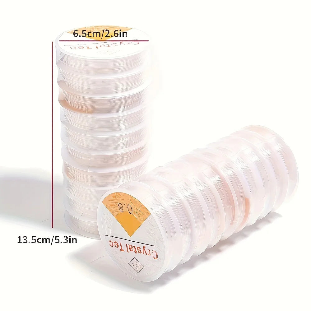 10pcs Transparent Crystal Elastic Thread Handmade Round Cord For Making Bracelet - DIY Beaded Essential Accessories Qme