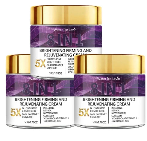 5X Glutathione Brightening Cream - 8-in-1 Firming & Rejuvenating, Retinol & Kojic Acid for Radiant, Glowing Skin Qme YELLOW 50g