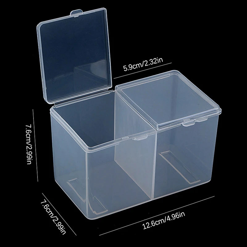 Holder Container Case Independent Double-compartment Cotton Pads Swab Qme