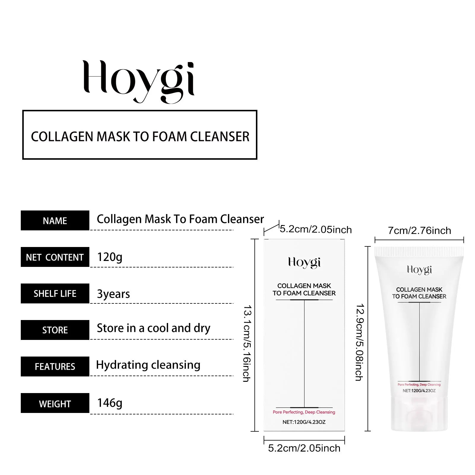 Multi-Option Facial Cleanser Oil Control Brightening Skin Cleansing Moisturizing Blackhead Remove Skincare Face Wash Foam Face Qme Collagen