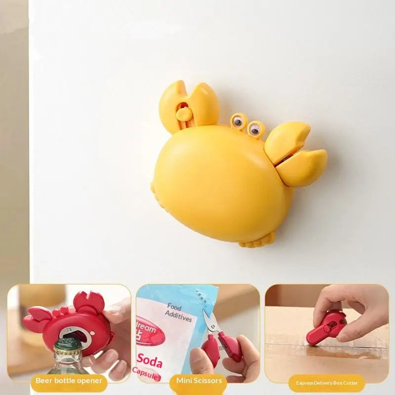 Multi-functional Crab Claw Bottle Opener Magnetic Fridge Mount Qme Yellow