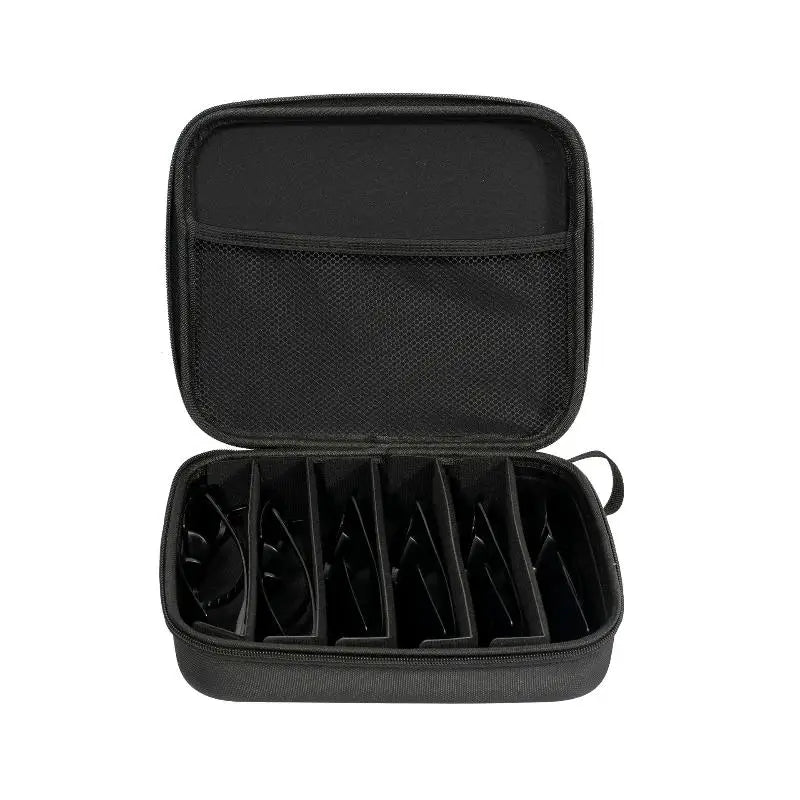 4/5/6/7/8 Compartments Adjustable Glasses Organizer Black Eyewear Case with Sturdy Dividers, Travel Sunglasses Storage Box Qme