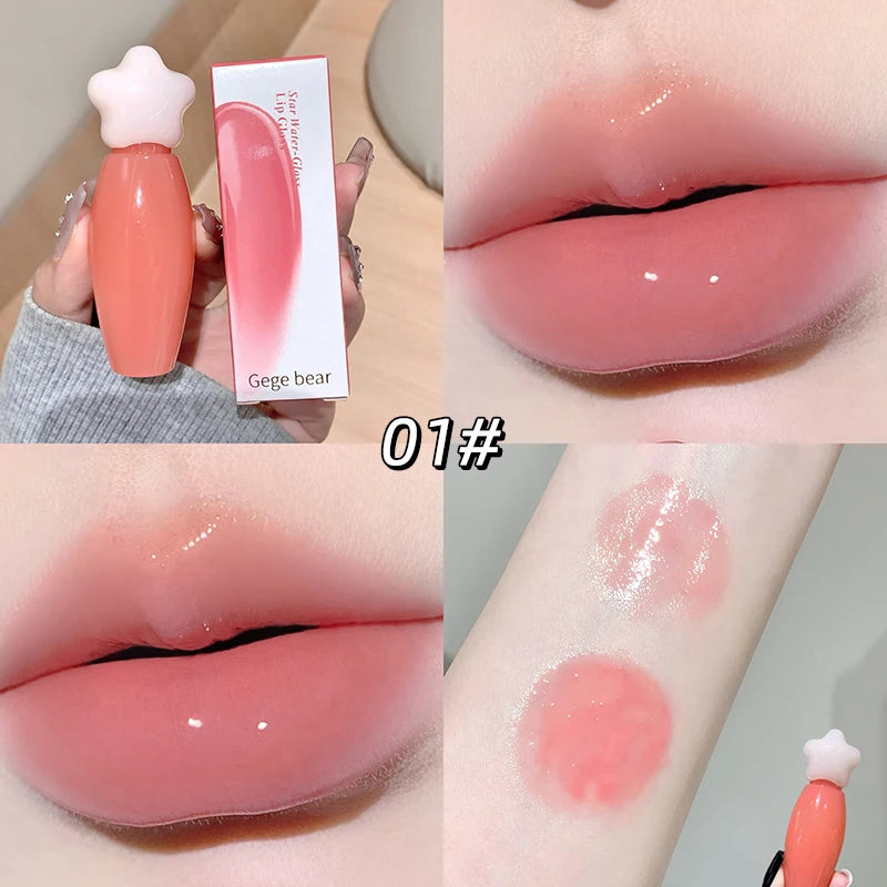 Gege Bear Water Gloss Lip Moisturizing Mirror Colored Long-lasting Qme GX1328-1