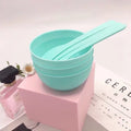 Small DIY Face Masks Mud Bowl Spoon Portable Beauty Tools Homemade Qme green