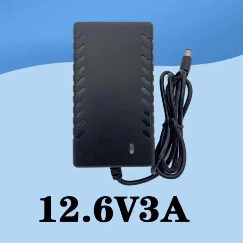12.6V 3A Lithium Battery Charger 3 Series Lithium Battery 12V DC Battery Charger 5.5 X 2.5mm + AC Power Cable 50/60 Hz Qme