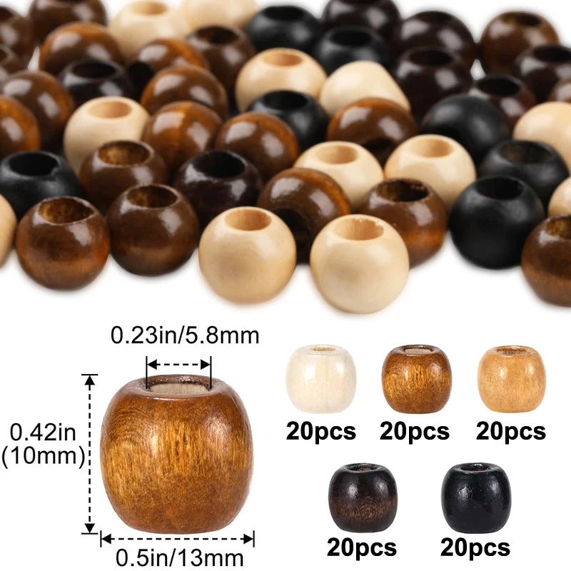 Maple Wood Beads Large Hole DIY Jewelry Packaging Garment Accessories Qme 100pcs
