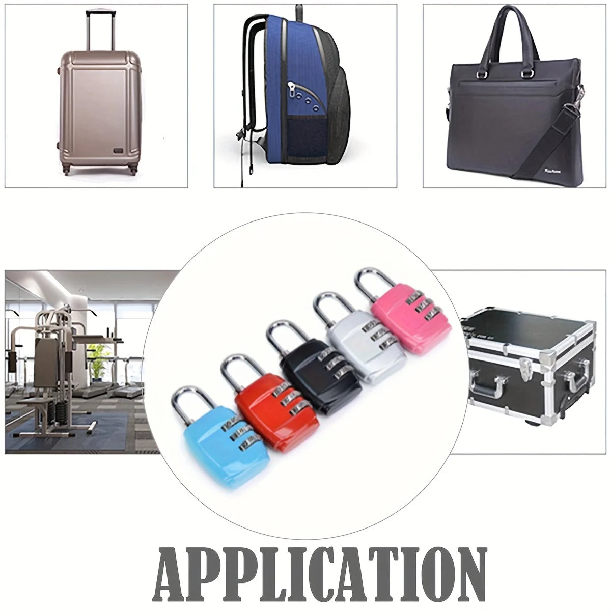 3 Digit Combination Padlock Mini Code Lock Luggage Lock for Suitcase Backpack Gym Locker Cabinet Drawer Travel Security Lock Qme