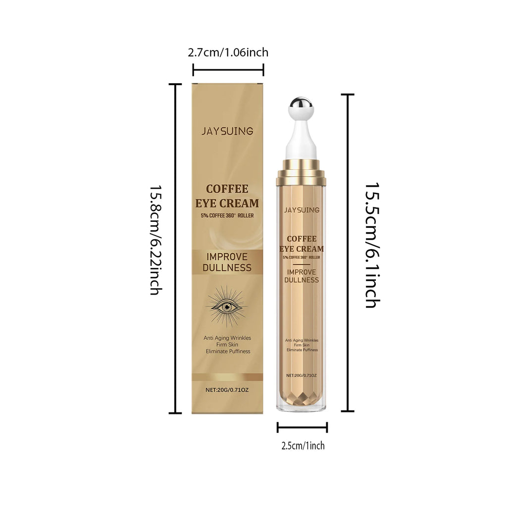 Caffeine Firming Eye Cream Fade Dark Circles Anti-Puffiness Lighten Fine Lines Under The Eyes Remove Eye Bags Roller Eye Massage Qme
