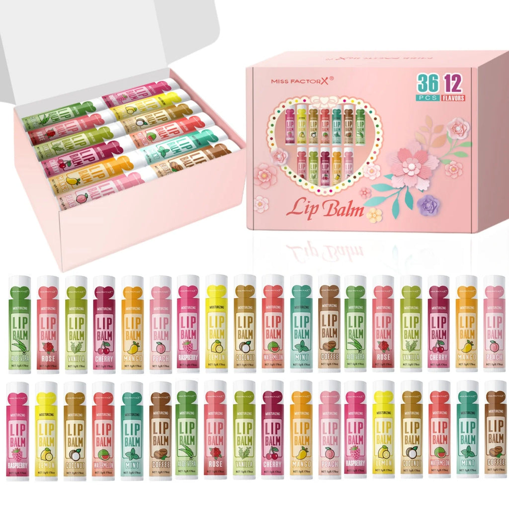 36PCS Moisturizing Lip Balm set 5g deep moisturizing and brightening lips Party gift for friends Qme