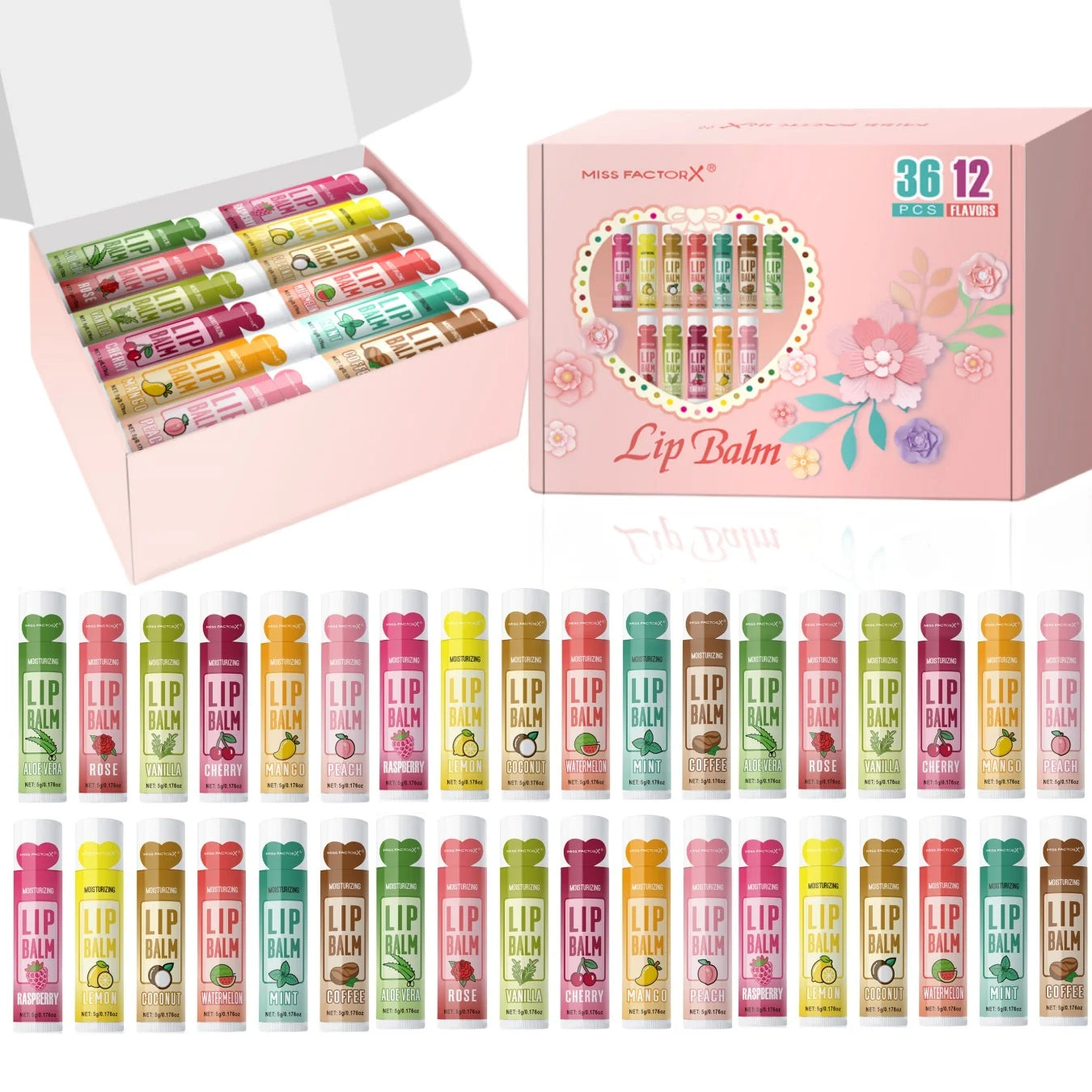 36PCS Moisturizing Lip Balm set 5g deep moisturizing and brightening lips Party gift for friends Qme