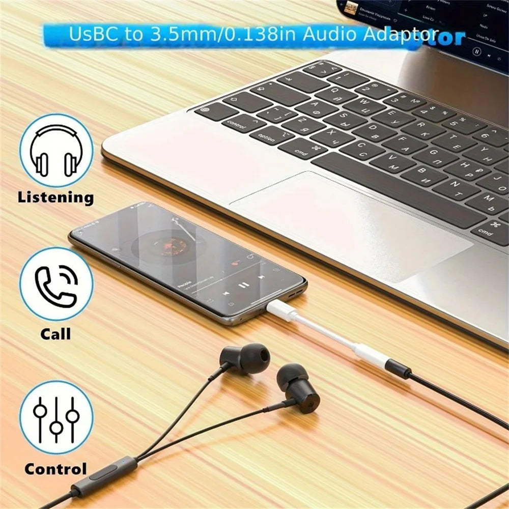 Type C To 3.5mm Aux Adapter Headphone Connector Adapter for Huawei Mate 30 Xiaomi Phone PD To 3.5mm Earphone Jack Audio Cables Qme