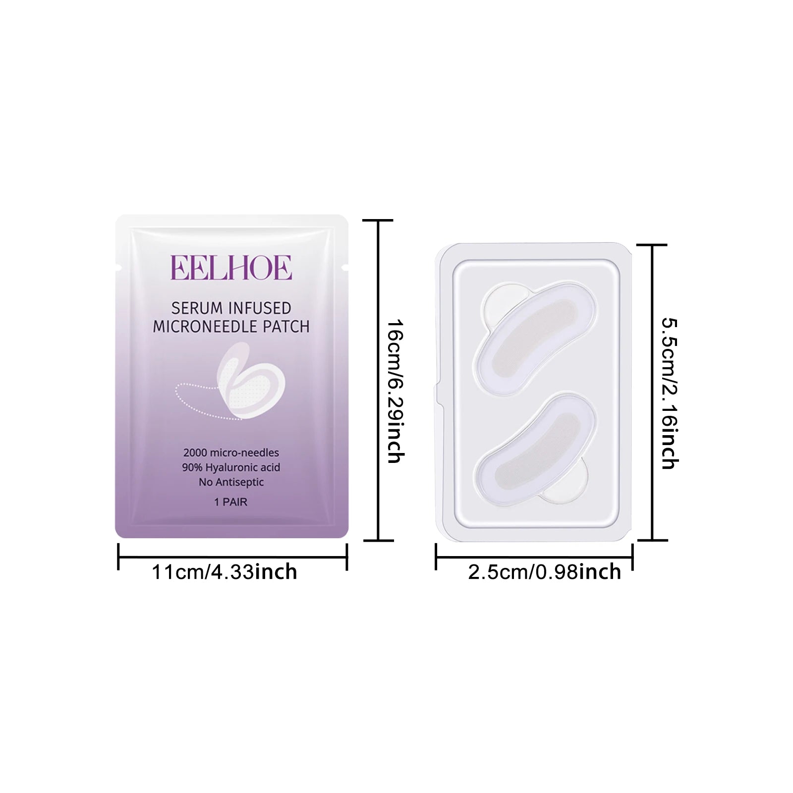 0.25mm Collagen Microneedle Eye Patch Anti-Wrinkle Soluble Micro-needle Eye Mask For Dark Eye Circle Moisturizing Under Eye Skin Qme