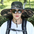 Summer Large Sun Hat Men Women Breathable Fishing Caps Sun UV Protection Mesh Fisherman Hat Hiking Outdoor Beach Cap Qme mix