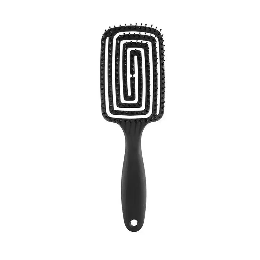 Curly Hair Massage Comb Scalp Reducing Breakage Detangling Brush Fine Qme Black