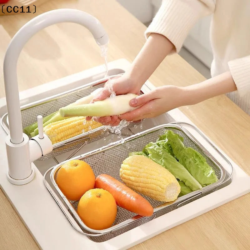 Stainless Steel Kitchen Sink Telescopic Draining Rack Qme