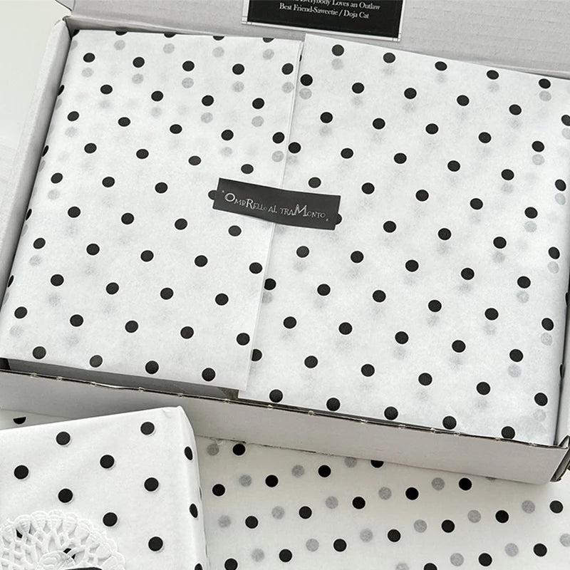 Black Polka Dot Sydney Paper Hand-kneaded Bouquet Flower Wrapping Qme