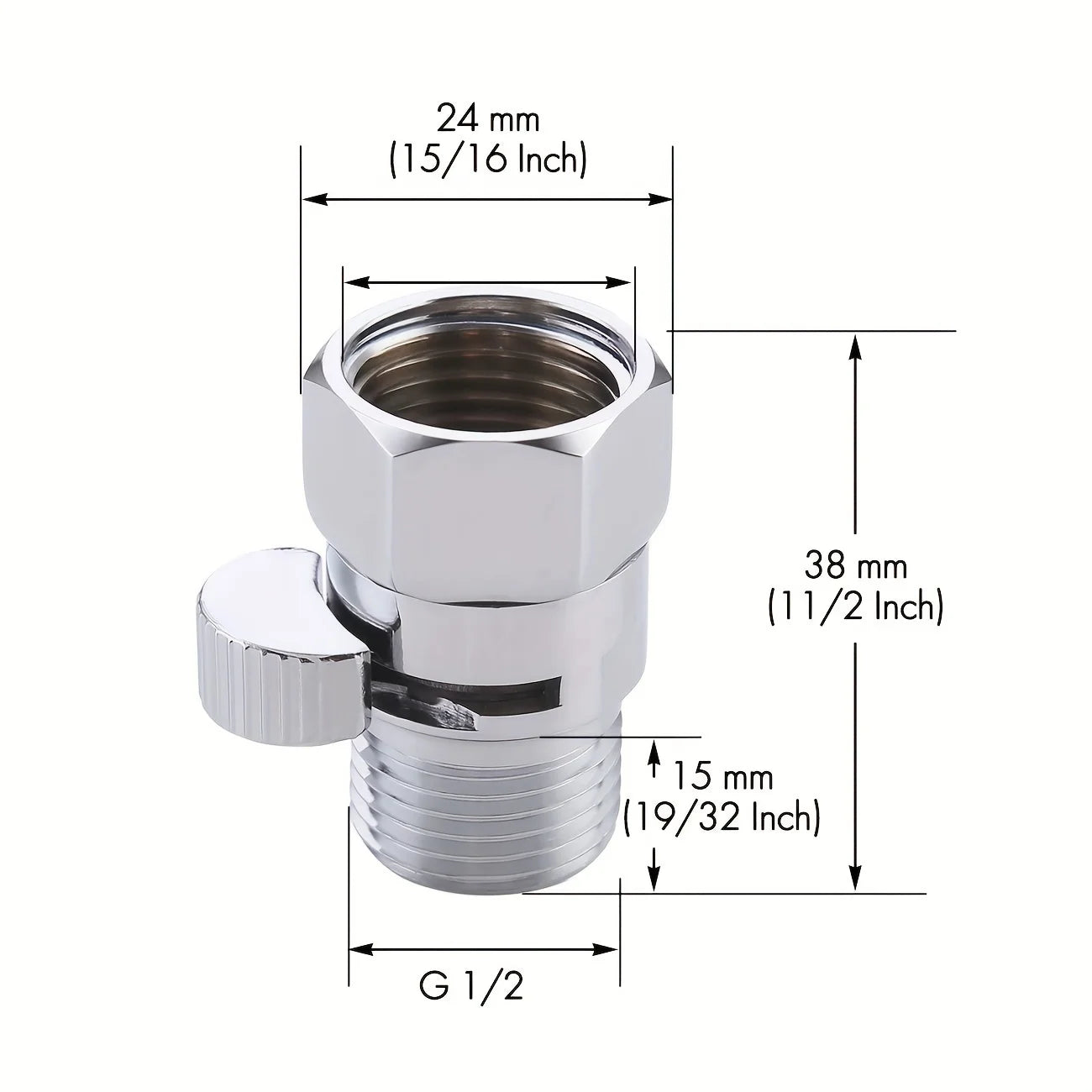 1/2 Inch Shower Shut Off Valve, Quick Adjust Water Flow Control Valve For Handheld Shower Head Hose Qme