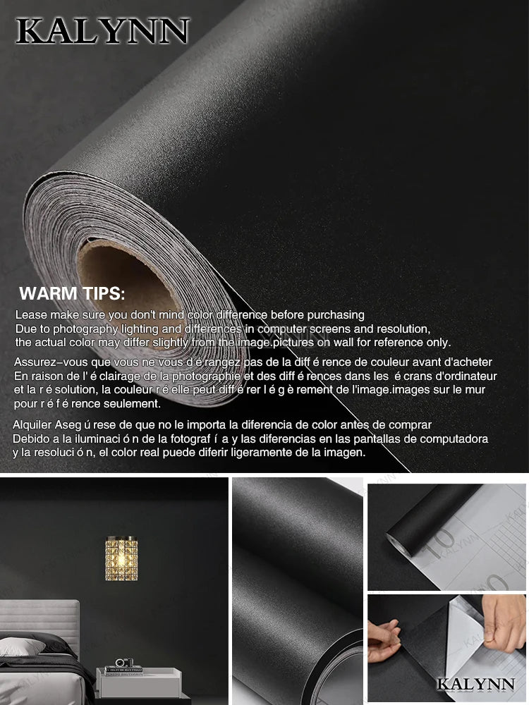 Solid Vinyl Self Adhesive Contact Paper Peel Stick Wallpaper Wall Qme Black 50x500cm