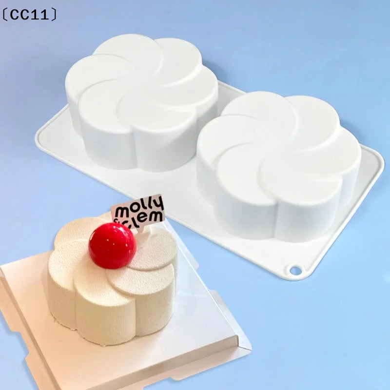 Fan-shaped Flower Silicone Molds Pudding Chocolate Mousse Mould Qme