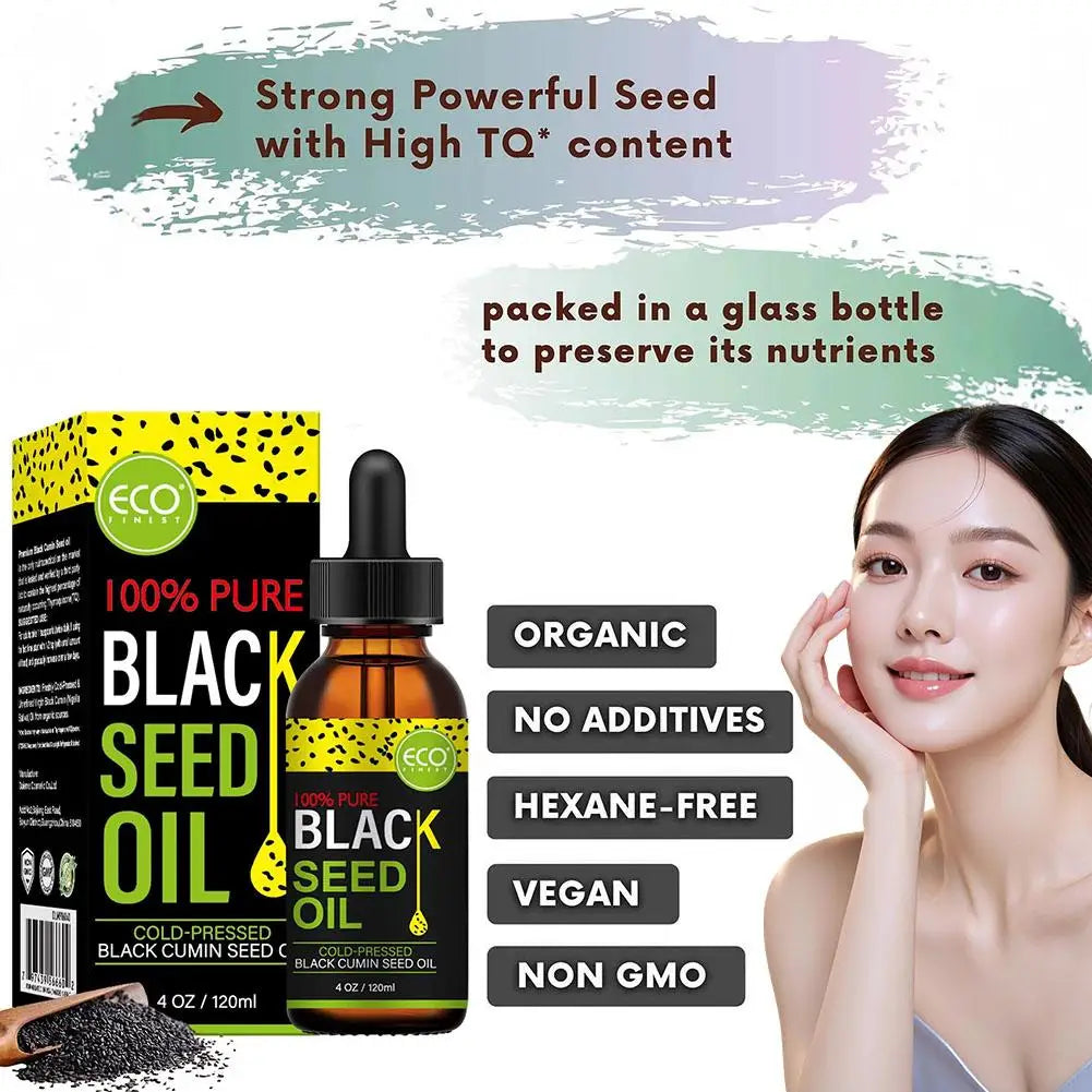 Pure Cold Pressed Black Seed Oil Improves Hair Line Toughness Nourishes The Body Skin Hair Massage Moisturizing For Skin Hair Qme