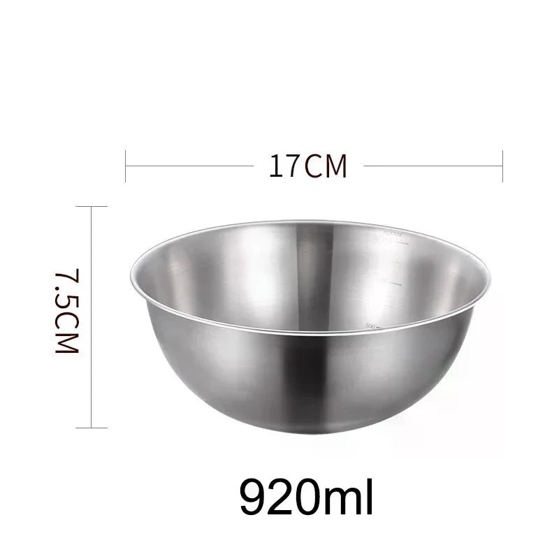 Stainless Steel Bowl Scale Cooking Baking Food Storage Large Capacity Qme