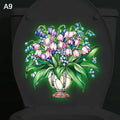 Glow-in-the-Dark Flower Toilet Sticker Luminous Toilet Decal Removable Self-Adhesive Home Decor Stickers For Bedroom Living Room Qme A9