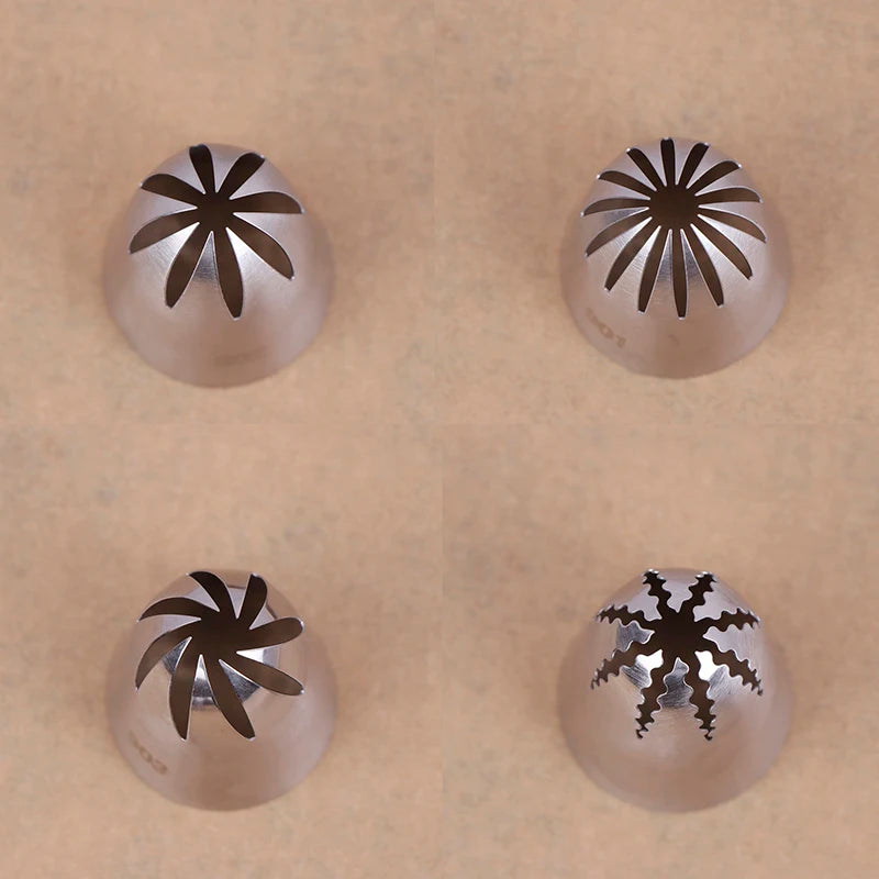 Stainless Steel Cake Decorating Tips Large Close Star Piping Nozzle Qme