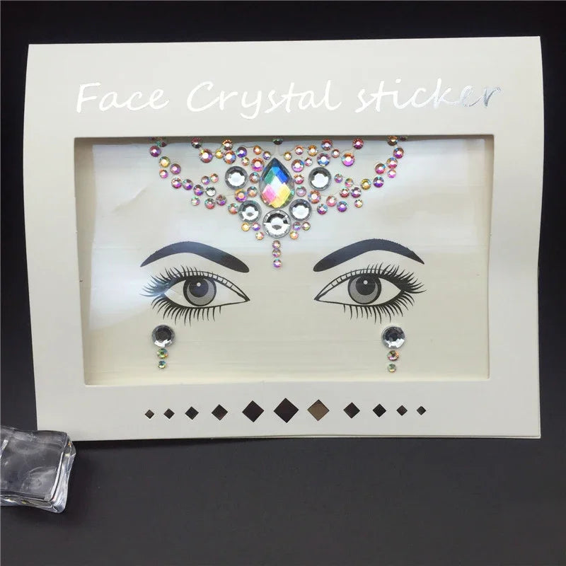 Face Gems Rhinestone Temporary Tattoo Jewels Festival Party Body Eyes Glitter Stickers Flash Mermaid Temporary Tattoos Sticker Qme