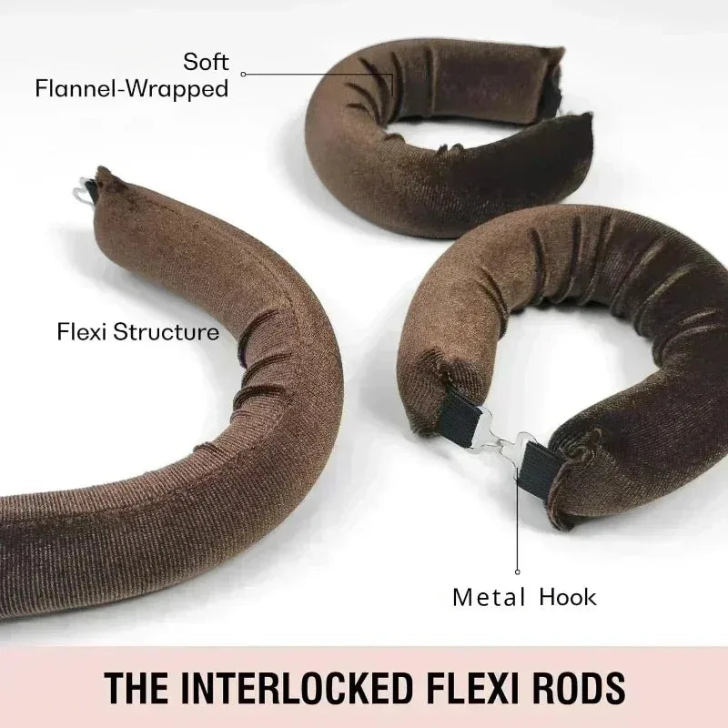 Heatless Hair Curlers Curling Rod Headband No Heat Hair Rollers Lazy Curls with Hook Sleeping Soft Flexi Rod Hair Styling Tools Qme