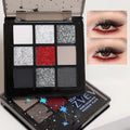 Punk Smoked Black Gray 9 Color Eyeshadow Makeup Palette Dark Color Pressed Glitter for Eyes Shadow Pigment Powder Cosmetics Qme style2