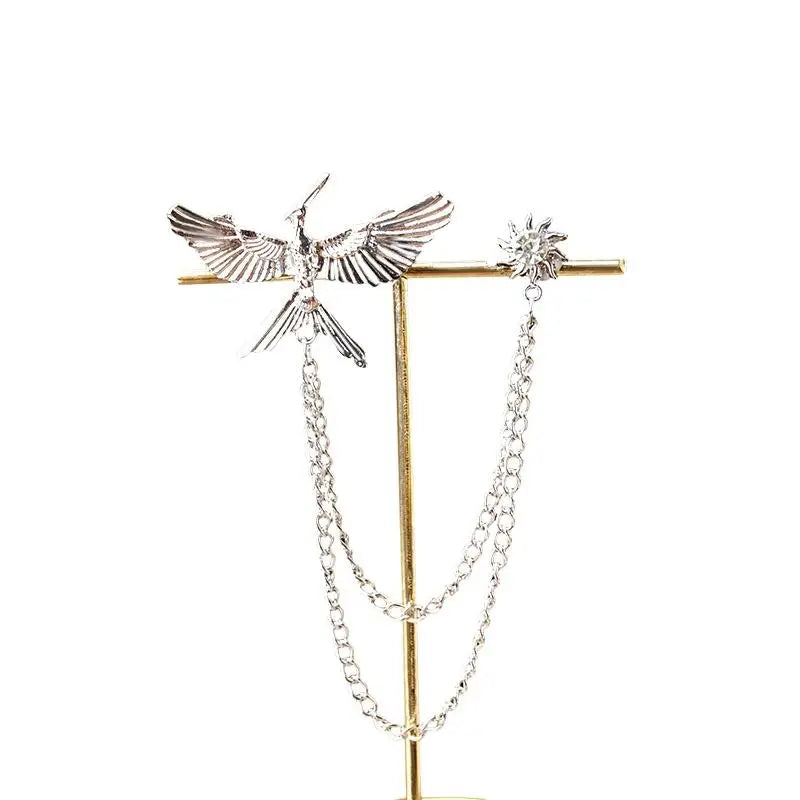 Creative Eagle Shaped Metal Chain Brooches Pin Man Suit Shirt Lapel Pin Women Jewelry Accessries Qme